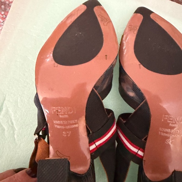 Fendi Black and Brown Patterned Heels - Picture 7 of 11